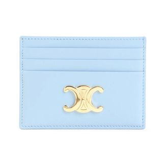 Celine Card Holder Triomphe in Shiny Calfskin - female - CELINE - Wallets & Cardholders - Blue - ONE SIZE - Accessories