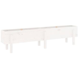 Berkfield Home Garden Raised Bed White 160x30x38 cm Solid Wood Pine | Size: 160 x 30 x 38 cm