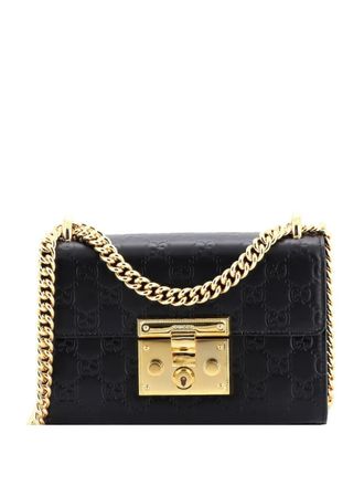 Gucci Padlock Shoulder Bag Guccissima Leather Small crossbody bag - Black
