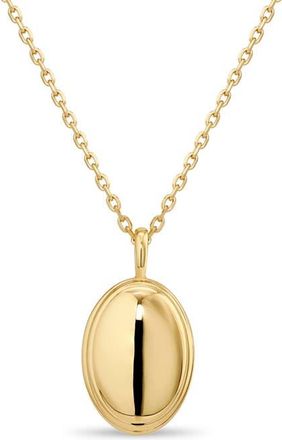 Devata Contour-lined Dome Pendant Necklace in Gold Plated Sterling Silver in Yellow Gold at Nordstrom, Size 18