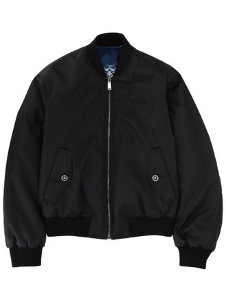 Versace Black Solid Mock Collar Jacket