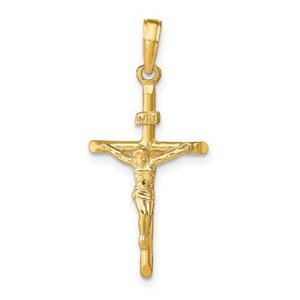 Diamond2Deal 14k Gold Stick Style Crucifix Pendant