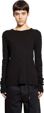 Ann Demeulemeester Fiene Long Sleeve T-Shirt in Cotton Rib Jersey