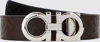 Ferragamo Cintura Gancini reversibile in pelle con motivo monogram