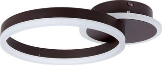 Beliani L&aacute;mpara De Techo Led De Metal Marr&oacute;n Oscuro Plaf&oacute;n Anillo Sala De Estar Glyde