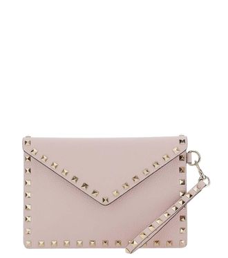 Valentino Garavani Pink Rockstud Clutch