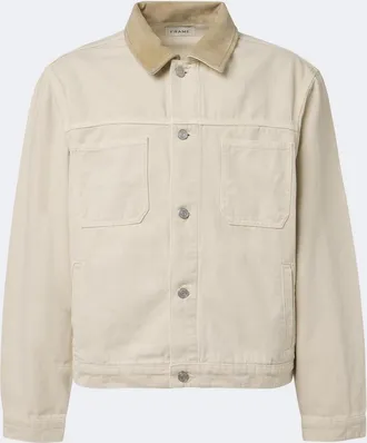 Frame Denim Suede-trimmed cotton field jacket