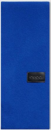 Gucci Rib Wool Scarf, Blue