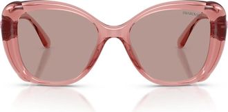 Swarovski Sk6051U Butterfly Sunglasses - female - Swarovski - Sunglasses - Pink - 53 MM - Accessories