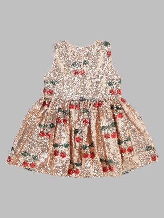 Konges Sl&oslash;jd Sequin Cherry Print Dress - Pink