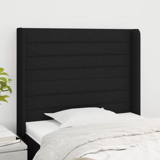 vidaXL Cabecero Con Orejas De Tela Negro 103x16x118/128 Cm Vidaxl