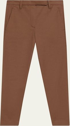 Brunello Cucinelli Cotton Twill Slim-Leg Ankle Pants