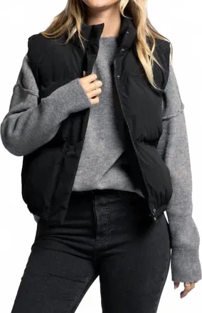 Thread & Supply Aspen Puffer Vest In Black
