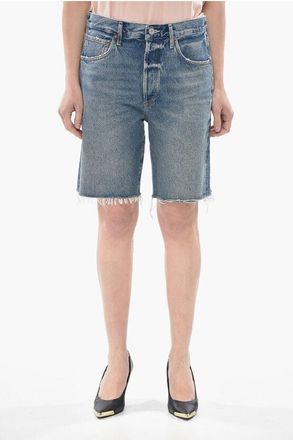 A Gold E Denim Shorts 90S with Frayed Hem size 28