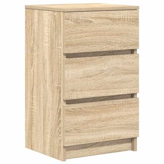 vidaXL Vidaxl Comodino Con 3 Cassetti Rovere Sonoma 39x35x65 Cm