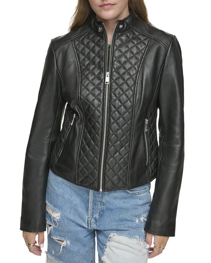Veste En Cuir Andrew Marc Pour Homme - Taille M (Medium) - Marron - Occasion Très Bon État