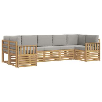 vidaXL Conjunto De Sof&aacute;s De Exterior 6 Pcs Blanco Y Gris Claro Vidaxl