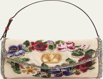 Valentino Garavani Vain Floral Beaded Shoulder Bag