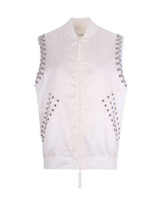 P.A.R.O.S.H. Sleeveless Bomber Jacket With Studs