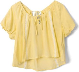 Damson Madder Maura Lace Trim Top in Butter at Nordstrom, Size 16 Us