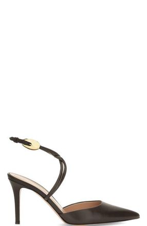Gianvito Rossi Jungle Mamba Sling Ankle Pump in Brown Lamb Leather at Nordstrom, Size 40.5