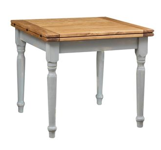 Biscottini International Biscottini - Mesa Extensible En Madera Maciza De Tilo Estructura Gris Envejecido, Acabado Natural Made In Italy
