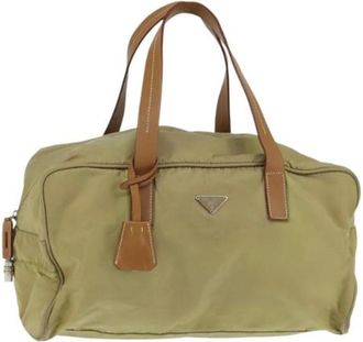 Prada Pre-owned Weekend Bags, female, Green, Size: ONE SIZE Pre-owned Nylon Weekend Bag