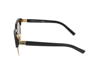 Miu Miu 0MU Clubmaster Acetate Sunglasses - Black
