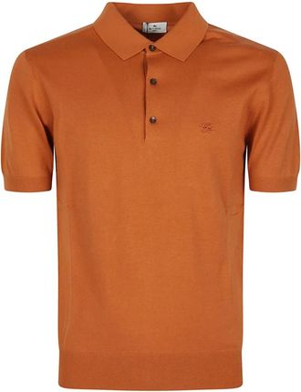 Etro Pegaso Logopolo - Heren - Polos - Oranje - M - Tops
