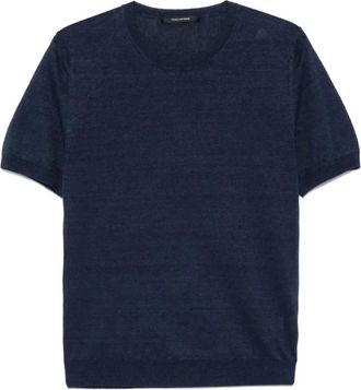 Tagliatore Josh T-Shirt - Heren - T-shirts - Blauw - L - Katoen - Tops