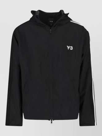Yohji Yamamoto hooded jacket long sleeves stripe detail