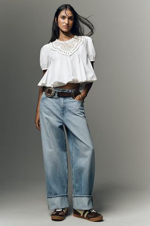 Good American Good Standard Baggy Cuffed Jeans