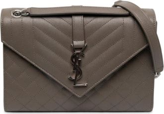 Saint Laurent Pre-owned Saint Laurent Medium Grain De Poudre Triquilt Monogram Envelope Bag Ladies GRQVJVT1TJ00HO95