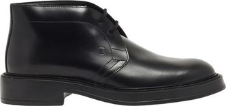 Tod's Chukka Boot - Heren - Veterlaarzen - Zwart - 45 EU - Leer - Schoenen