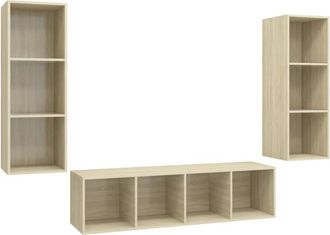 vidaXL Vidaxl - 3 Piece tv Cabinet Set Sonoma Oak Engineered Wood