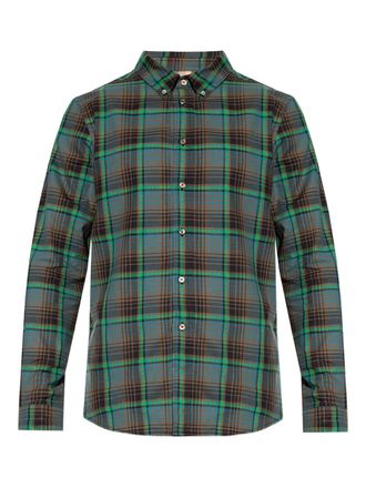 Paul Smith checked buttoned shirt - men - Organic Cotton - M - Green