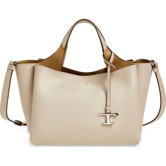 Tod's Mini Leather Tote in Mastice/Corda Med at Nordstrom