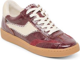 Dolce Vita Notice Stitch Sneaker in Oxblood Croco Emboss at Nordstrom, Size 5.5