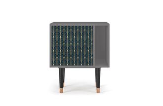 StoryZ Mesita de noche azul y amarillo 1 puerta L 58 cm