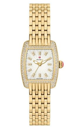 Michele Urban Petite 18K Gold Plate Bracelet Watch, 22mm at Nordstrom