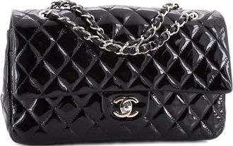 Chanel Classic Double Flap Bag Quilted Patent Medium shoulder bag - Zwart