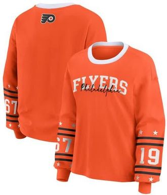 WEAR by Erin Andrews Womens WEAR by Erin Andrews Orange Philadelphia Flyers Long-Sleeve Sport T-Shirt at Nordstrom, Size Small