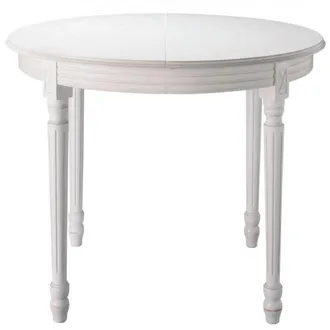 Maisons du monde Mesa de comedor redonda extensible blanca de 4 a 8 personas L.120/200
