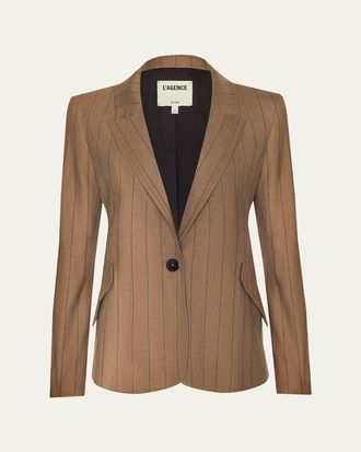L'agence Chamberlain Pinstriped Single-Breasted Blazer