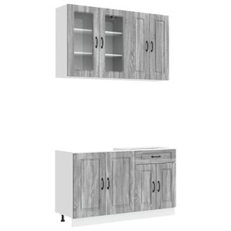 vidaXL Unidad De Cocina Kalmar 4 Uds. Sonoma Gris Madera De Ingenier&iacute;a Vidaxl
