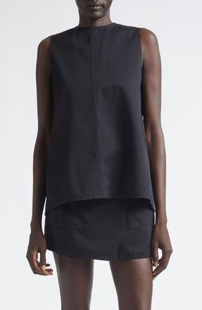Proenza Schouler Nerina Sleeveless Cotton Drill Top in Black at Nordstrom, Size 12