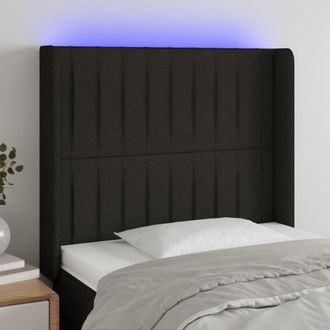 vidaXL Cabecero Con Led De Tela Negro 83x16x118/128 Cm Vidaxl