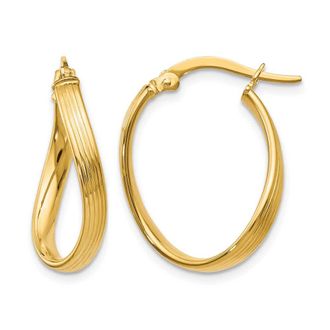 Diamond2Deal 10K Yellow Gold Fancy Hinged Hoop Earrings