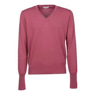 Ballantyne V-neck Knitwear, male, Pink, Size: L Maglia