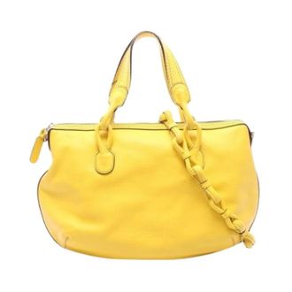 Loewe Pre-owned Handbag - Dames - Pre-owned - Geel - Maat: ONE Size Leer